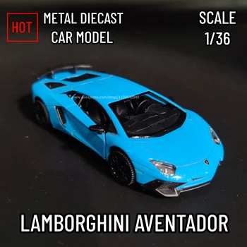 1/36 Lamborghini Aventador Replika Svalov Model Auta V Mierke Kovové Diecast Miniatúrne Umelecké Stiahnuť Späť Vozidla Vianočný Darček Dieťa Chlapec Hračka