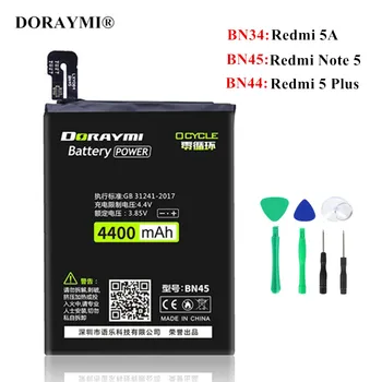DORAYMI BN34 BN44 BN45 Batérie Telefónu Pre Xiao Redmi 5A 5 Plus Redmi Note5 Náhradné Batérie+Nástroje