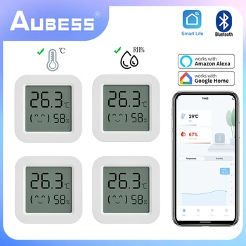 AUBESS Smart Teplomer 2 Bluetooth Teploty Vlhkosti Snímač LCD Digitálny Vlhkomer Vlhkosti Merač Pracovať S APLIKÁCIU Smart Home