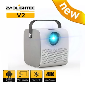 ZAOLIGHTEC V2 HD LED Projektoru Android WiFi Malý Prenosný Projektor, Bezdrôtový Podpora 4K Domáce Kino