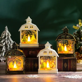 Vianočné LED Visí Retro Svietidla Svetlo Santa sviečkach Nočné Svetlo Vianočný Večierok Domova Nový Rok Darček Navidad 2024