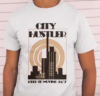 Mesto Hustler T-shirt Mesto Skyline Tričko Obchodníkov Tričko