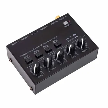 Kompaktný Mini Mixér: Ultralow Hluku 4 Kanálový Stereo Zvuk, zvukový Pult s 1 vstupom a 4 Výstupy µahké