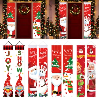 1set Veselé Vianoce Verandu Dvere Banner Visí Ozdoby Vianočné Dekorácie Pre Domov Vianoce Natal Noel 2022 Šťastný Nový Rok 2023