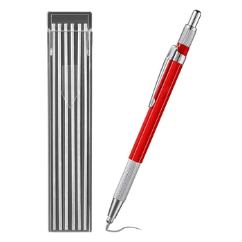 Zvárači Ceruzka s 12PCS Silver Streak Náplne, Kovové Značky Mechanické Zváranie Ceruzka Pipefitters, Výroba, Červená
