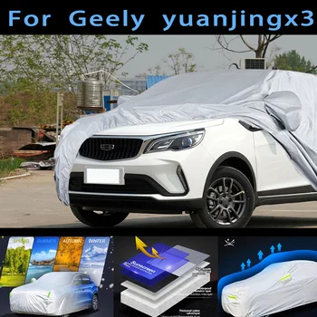 Pre Geely yuanjingx3 Auto ochranný kryt,na ochranu pred slnkom,dažďom, na ochranu, ochranu proti UV žiareniu,prachu prevencie auto farby ochranné