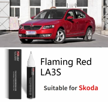 Vhodné pre Škoda Farba opravu poškriabaniu Flame Red LA3S Magic Červený Lak 12ML paint marker pero
