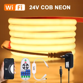WiFi COB LED Pásy Neónové Svetlo DC 24V 320Leds/m Vodotesný IP68 Neon Lano LED Pásky Vysoké Svetlé RA90 Flexibilné FOB LED Svetlo Bar