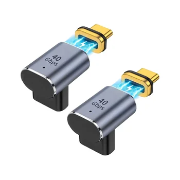2 KS USB C Magnetický Adaptér 40Gbps, 24 Pin USB Adaptér,PD100W ,8K@60Hz,Typ-C Extender, pre Parné Palube,MacBook,Galaxy