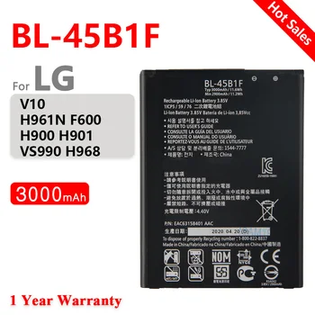 100% Originálne 3000mAh BL-45B1F Batéria Pre LG V10 H961N F600 H900 H901 VS990 H968 BL45B1F Telefón, kvalitné Batérie