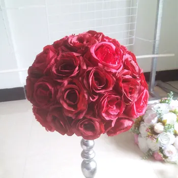 SPR červené víno svadobný stôl vrchol kvet loptu umelé ruže 10pcs/veľa kvet dohoda arch kvet pre udalosť príležitosti
