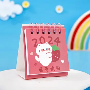Ovocie 2024 Kalendár Cartoon Mini Roztomilý Mini Stolový Kalendár Agenda Organizer Plán Planner Ovocie Text Kalendár Domova