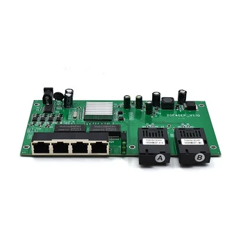 SKD CKD 2GF4GE Gigabit 10/100/1000M, 2 SC Fiber +4 Port, POE PCBA, IEEE802.3AF/NA Optických Vlákien, POE Switch PCBA