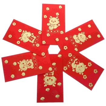 6 Ks Červená Paketové Obálky Prekvapenie Darček Malé Obálky pre Peniaze Čínsky Lai Si Feng Štýl Papierové Peniaze Tradičné Vrecku