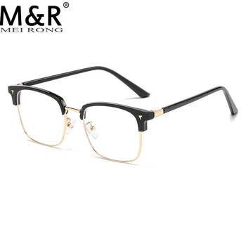 2023 Štýlový Jednoduchosť Žien Námestie Sunglasse Spárované S TR90 Anti Modré Svetlo Kovové Eyeglasse Rám Mužov Office Glasse