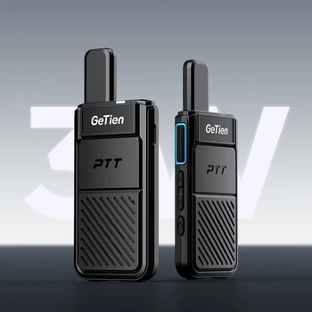 Getien GT-921 Mini Walkie Talkie Zahrnuté 2ks Dve Spôsobom, Rádio S Dýchaním Ľahké Dvojité Tlačidlo PTT Pre Reštaurácie, Bary