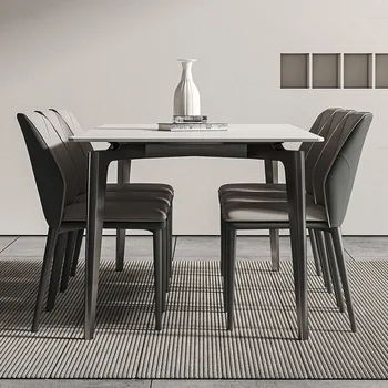 Taliansky Minimalistický Rock Rada Jedálenský Stôl a Stoličky Minimalistický Modernú Domácnosť Svetlo Luxusný Jedálenský Stôl