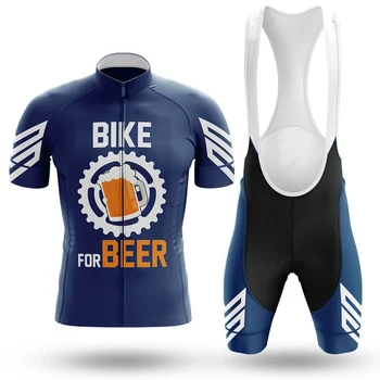 Nové Pivo Modré pánske Cyklistické Dresy Nastaviť Lete Priedušná Krátky Rukáv Cestnej Požičovňa Horských Nosenie Cyklistické Oblečenie