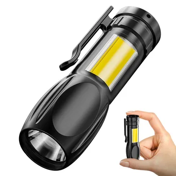 Nový Multi-Funkcia Nabíjania cez USB 10W High-Výkon Vonkajšie Prenosné Klasu Bočné Svetlo Jasné Mini Baterka So zabudovaným Batérie