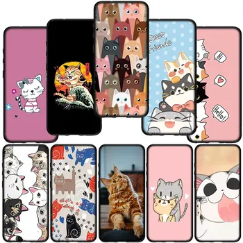 Mačka Mňau Krásne Anime Kryt Puzdro pre Telefón Samsung Galaxy A10 A20 A22 A30 A31 A32 A50 A51 A52 A53 A72 A33 A03S Mäkké Prípade