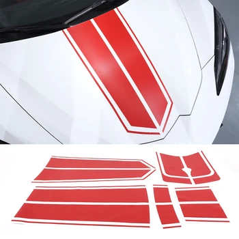 Pre Bol Interiér C8 Raja Z51 Z06 2020-2023 Auto Strechy Racing Stripes Prekrytie Grafické Odtlačkový Samolepky Vonkajšie Príslušenstvo