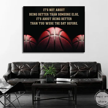 Moderný Basketbal s Inšpiratívny Citát Je Lepšie Umenie Plagátu Plátno na Maľovanie na Stenu Vytlačiť Obrázok pre Obývacia Izba Domova