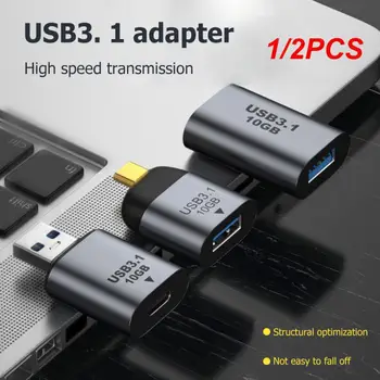 1/2KS USB 3.1 na USB 3.1/Typ C Adaptér Mini Muž Žena Converter USB3.1 Gen 2 Plnenie Dát Vysokou Rýchlosťou 10G Prenos Konektor