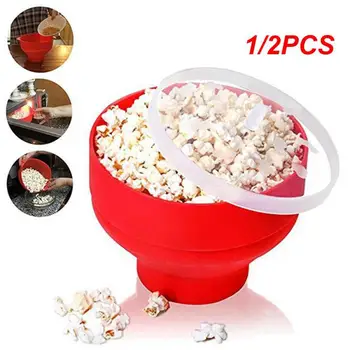 1/2KS Vysokej Teplote Silikónové Popcorn Maker Lupienky Ovocie Jedlo Domov Microwaveable Popcorn Maker Skladacia Pečenie Popcorn