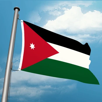Jordánsko Vlajka Národ 3 ft x 5 ft Polyester Banner Flying150* 90 cm Zvykom Na Celom Svete na celom Svete Vonkajšie Double Penetrácia
