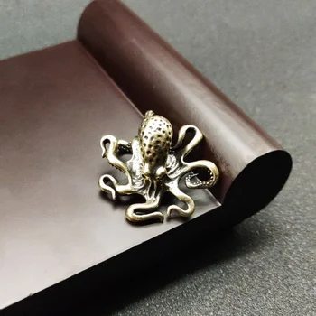 Pevné Brass Octopus Zvieracie Figúrky Miniatúry Ploche Ornament Príslušenstvo Tvorivé Tabuľka Čaj Pet Plavidlá, Domáce Dekorácie Retro
