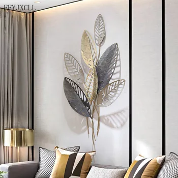 Svetlo luxusné domáce dekorácie na stenu visí ručne kovaného železa dutý list dekorácie kreatívny vstup stenu prívesok