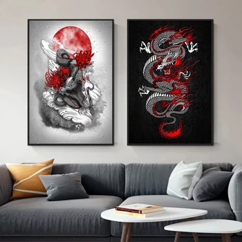 Moderné Umenie Čínskej Lietajúci Drak Tengyun Jazdy Hmla Plátno Maľovaní Plagátov a Vytlačí Domov Obývacej Miestnosti Dekorácie