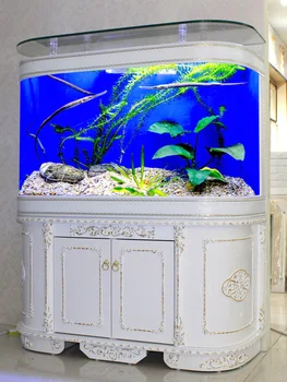 Dvojité oblúka kruhovým ekologického skla, obývacia izba, domáce stredné veľké tvorivé akvárium, žiadna voda zmeniť akvárium
