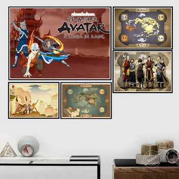 Avatar Posledný Airbender Plagát Anime Wall Art Obrázky, Plagáty A Vytlačí Plátno Na Maľovanie Miestnosti Domova