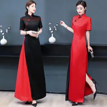 2024 čínsky vintage šaty lepšiu cheongsam orientálna večerné šaty elegantné ľudovej qipao vestido hostiny, párty večerné šaty