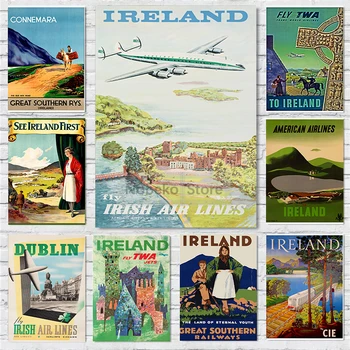 Írsko Vintage Cestovné Plagát Dublin Glengarriff Killarney Plagát A Vytlačí Plátno Na Maľovanie Na Stenu Umenie Obrázky Domov Izba Dekor