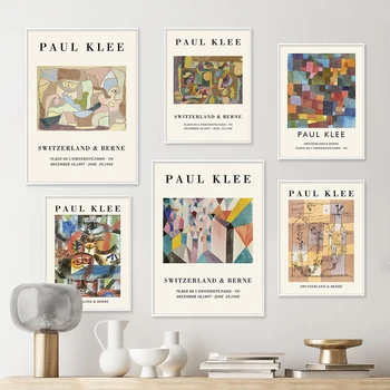 V polovici Storočia Paul Klee Akvarel Farebné Abstraktné Wall Art Plátne Obrazy Obrázky, Plagáty a Vytlačí Obývacia Izba Domova