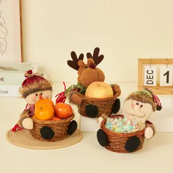 Vianočné Bábika Držanie držanie tela Košík Ovocia na Vianočný Stôl Dekorácie Ploche Skladovanie Vianočné Dekorácie, detské Darčeky
