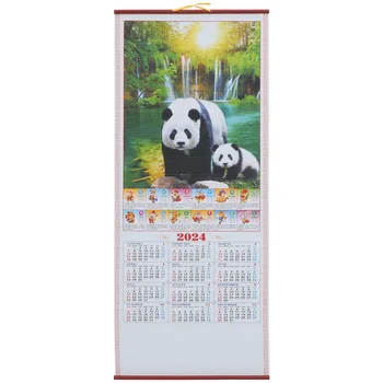Plagát Čínsky Tradičný Dekor Kalendár 2024 Mesačné Nový Rok Steny Zdobia Závesné Dekoratívne Papier Office
