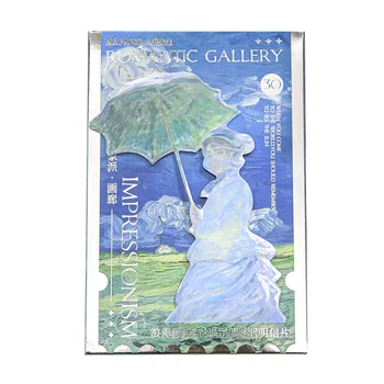30 Ks/Set Romantický Galéria Série Pohľadnicu Van Gogh, Monet Vintage Olejomaľba Uvítaciu Správu Karty Darček K Narodeninám Karty