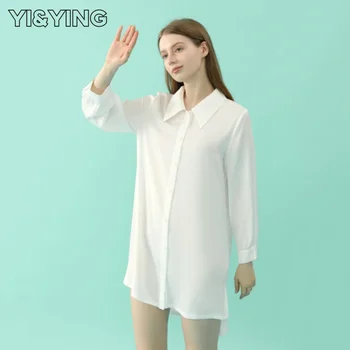 Priateľ štýl košele, pyžamá, žena čistá túžba štýl tenký hodváb oblečenie pre voľný čas, môžu byť nosené externe v YA2C019 biela