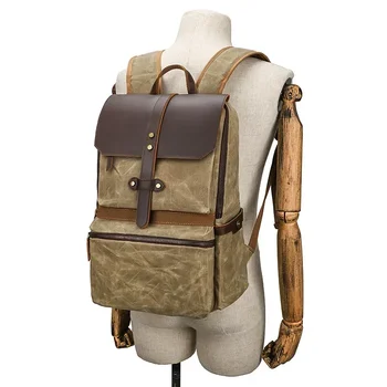 Vintage vrchnú vrstvu cowhide batoh pre Voľný čas business počítač taška Veľká kapacita cestovné horolezectvo taška Študent taška