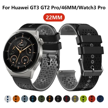 22 mm Silikónové Športové Priedušná Popruh Pre Huawei Sledovať GT3 Pro Pásmo Pre Watch3 GT2 46 mm GT Runner Watchbands pásma