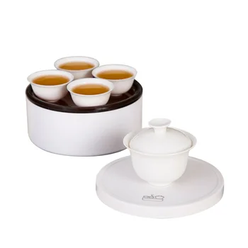 Biely porcelán, čaj Nastaviť,Cestovné Kung Fu Čaj Nastaviť Prenosné Teacup Porcelánu Služby Gaiwan Čajových Šálok Hrnček Čaju Obrad Kanvica