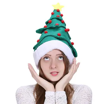 Trendy Dlho, Vianočný Strom Pre Mužov, Ženy, Plyšové Loptu Skullies Christmas Elf Klobúky Kórejský Čiapky, Čiapky Prúžok