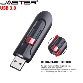 JASTER Black Red Business USB 3.0 Flash Disk 128GB Teleskopické Pero Disk 64 GB Vysoká Rýchlosť U Disk 32GB Prenosné kl ' úč 8GB, 16GB