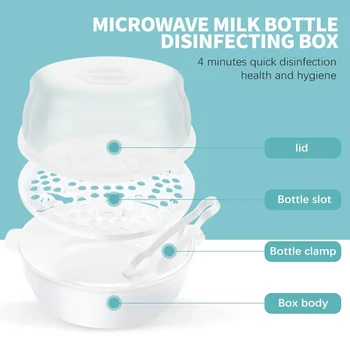 Mikrovlnná Parný Sterilizátor pre Detské Fľaše Teplota Bradavky Sterilizátor Držiak na Fľašu Úložný Box Baby Bottle Warmer BPA Free