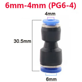 4 mm Do 16 mm Redukcia Kovania, Univerzálny Konektor Pneumatické Konektor pre Automatizované Výrobné Zariadenia 4 mm do 16 mm