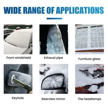 Auto Deicing Sprej Účinné 60ml Auto topení Snehu Sprej pre Windshields Windows Zrkadlá Ice Odstránenie Deicing Agent pre Auto