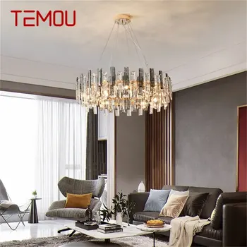 TEMOU Prívesok Svetlá Postmoderných Luxusné Kolo LED Lampa Zariadenie Pre Domáce Dekorácie Obývacia Izba